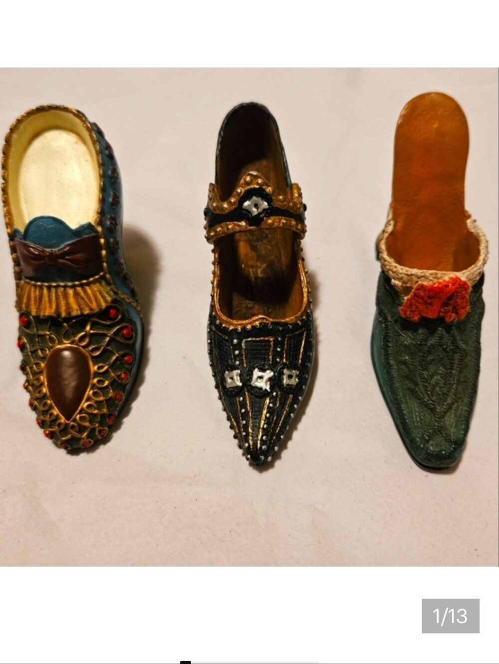 17th & 18th Century Replicated Miniature Resin Shoes
